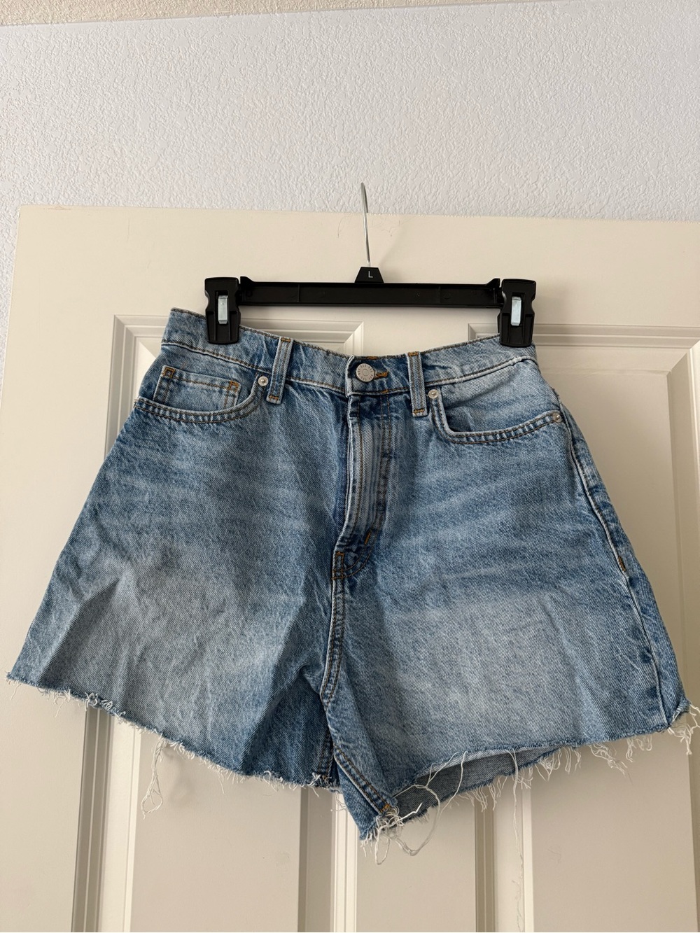 BDG Light Blue Washed Denim Cutoff Shorts